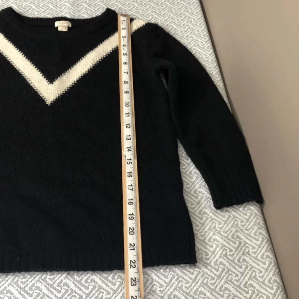 J.Crew Wool Blend Black/White Pullover Sweater Small